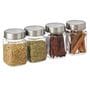 (Set of 4) Square Collection See Through Lid Glass Storage Jars