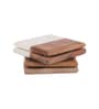 (Set of 4) Vintage Sqaure Handmade Marble & Acacia Wood Coaster Set