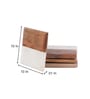 (Set of 4) Vintage Sqaure Handmade Marble & Acacia Wood Coaster Set
