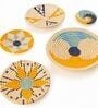 (Set Of 5) Beige Sabai Grass Patterned  Wall Hanging Set