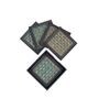 (Set Of 5) Black Bamboo Handwoven  Coaster Set With Wooden Case