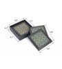 (Set Of 5) Black Bamboo Handwoven  Coaster Set With Wooden Case