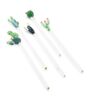 (Set Of 5) Green Glass Cactus Shaped Stirrers
