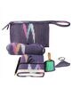 (Set Of 5) Purple Cloth Purple Ikkat Edition Travel Cum Organiser Kit