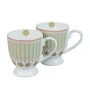 (Set of 6 ) 180ml Floral Designer Ceramic Coffee Mug (White)