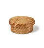 (Set of 6)  3.9 Inch Rattan Coasters with Storage Box (Brown)
