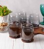 (Set of 6 ) 350ml Elite Whiskey Glass (Black)