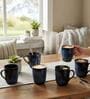 (Set of 6) 250 ml Porcelain Mug (Blue)