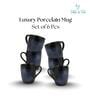 (Set of 6) 250 ml Porcelain Mug (Blue)
