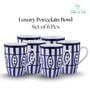 (Set of 6) 250 ml Porcelain Mug (Blue & White)