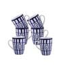 (Set of 6) 250 ml Porcelain Mug (Blue & White)