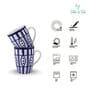 (Set of 6) 250 ml Porcelain Mug (Blue & White)