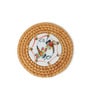 (Set of 6) 3.9 Inch Dia Rattan Coasters with Storage Box (Brown)