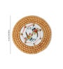 (Set of 6) 3.9 Inch Dia Rattan Coasters with Storage Box (Brown)