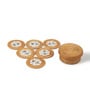 (Set of 6) 3.9 Inch Dia Rattan Coasters with Storage Box (Brown)