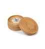 (Set of 6) 3.9 Inch Rattan Coasters with Storage Box (Brown)
