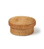(Set of 6) 3.9 Inch Rattan Coasters with Storage Box (Brown)