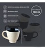 (Set Of 6) Animal Bone Ash Free Stoneware Tea Cups (Black & White)