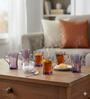 (Set of 6) Azur 120 ml Glass Mug Purple
