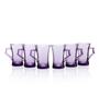(Set of 6) Azur 120 ml Glass Mug Purple