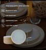 (Set Of 6) Beige & White Stoneware Quarter Plates