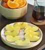 (Set Of 6) Beige & White Stoneware Quarter Plates