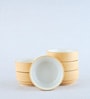 (Set Of 6) Beige & White Stoneware Small Bowl