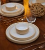 (Set Of 6) Beige & White Stoneware Small Bowl