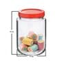 (Set of 6) Classic Collection 1 Ltr Round Shape Glass Storage Jars with Plastic Lid