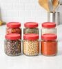 (Set of 6) Classic Collection 500ml Round Shape Glass Storage Jars with Plastic Lid
