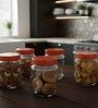 (Set of 6) Classic Collection 500ml Round Shape Glass Storage Jars with Plastic Lid