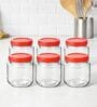 (Set of 6) Classic Collection 500ml Round Shape Glass Storage Jars with Plastic Lid
