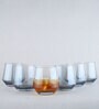 (Set Of 6) Crystal Glass Lead Free Black Whiskey Glass