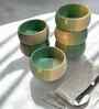 (Set of 6) Handcrafted Dual Tone 150ml Dinner Bowl (Green)