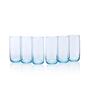 (Set of 6) Iconic 365 ml Glass Water & Juice Glass Blue