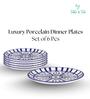 (Set of 6) Luxury Scratch & Chip Resistant Bone-Ash Free Porcelain Dinner Plate