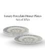 (Set of 6) Luxury Scratch & Chip Resistant Bone-Ash Free Porcelain Dinner Plate
