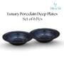 (Set of 6) Premium Scratch & Chip Resistant Porcelain Deep Plate