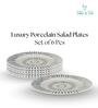 (Set of 6) Premium Scratch & Chip Resistant Porcelain Salad Plate