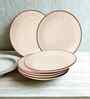 (Set of 6) Sandstone Speckle 10.6 Inch Dinner Plate (White)