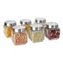 (Set of 6) Square Collection See Through Lid Glass Storage Jars