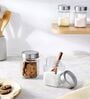 (Set of 6) Square Collection See Through Lid Glass Storage Jars