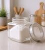 (Set of 6) Square Collection See Through Lid Glass Storage Jars
