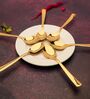(Set of 6) Stainless Steel Dessert Spoon (Gold)