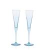 (Set of 6) V-Line 150 ml Glass Champagne Flute Turquoise