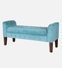 Tufted Velvet Fabric Storage Recamier In Teal Blue Colour Tufted Velvet Fabric Storage Recamier In Teal Blue Colour