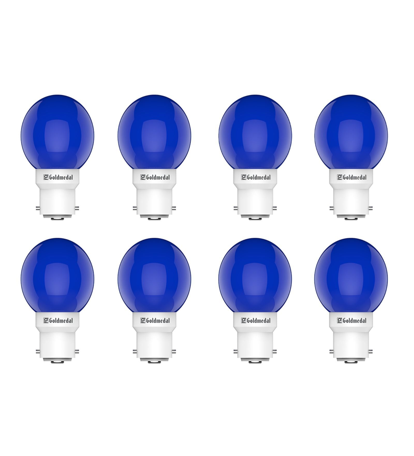 0.5 W Round B22 Night Bulb (Blue, Pack of 8)