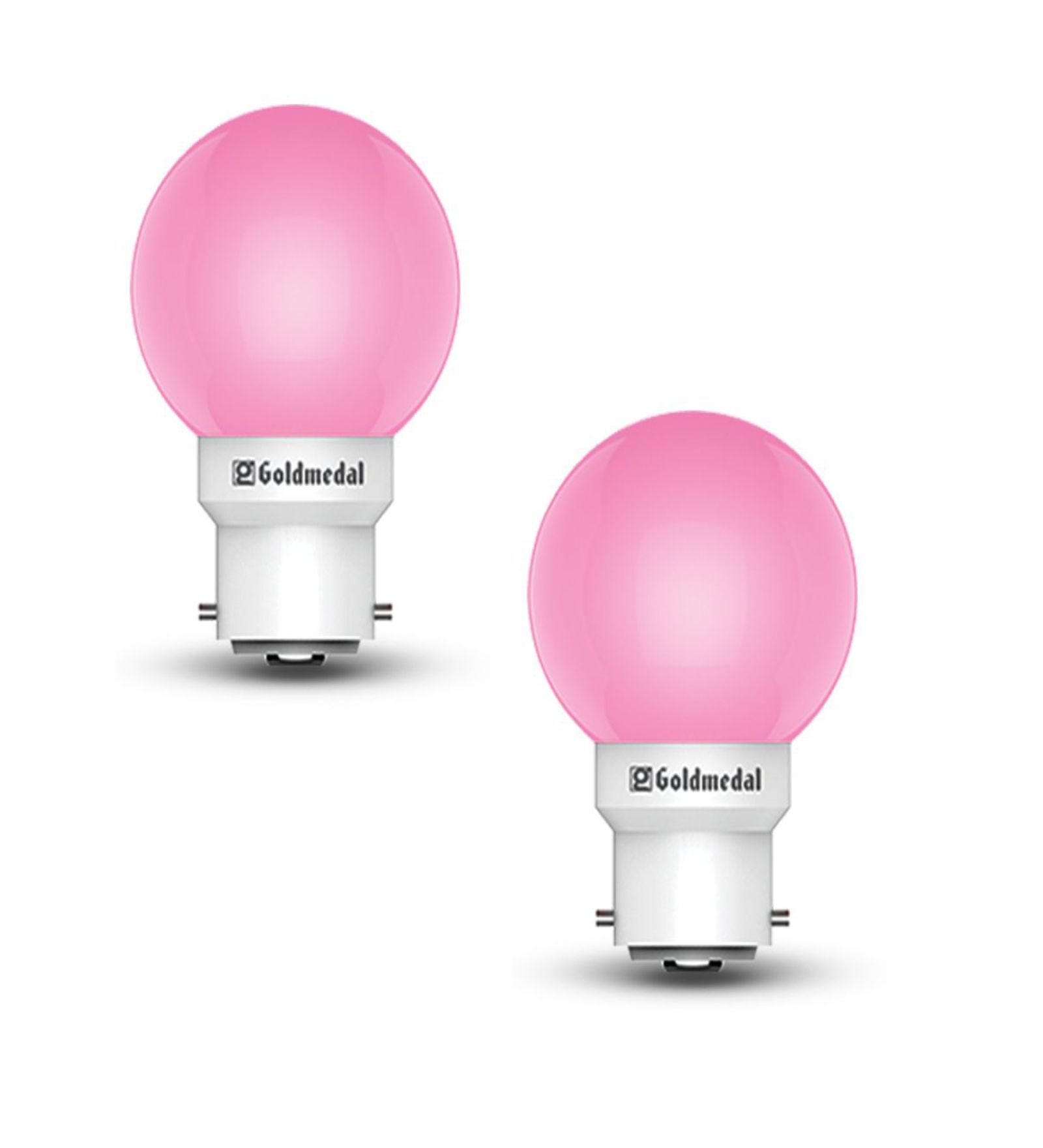 0.5 W Round B22 Night Bulb (Pink, Pack of 2)