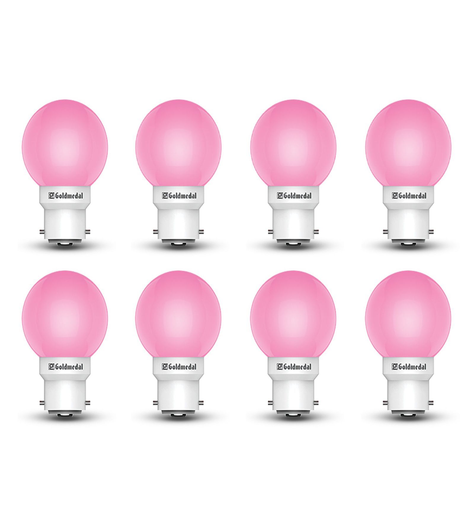 0.5 W Round B22 Night Bulb (Pink, Pack of 8)
