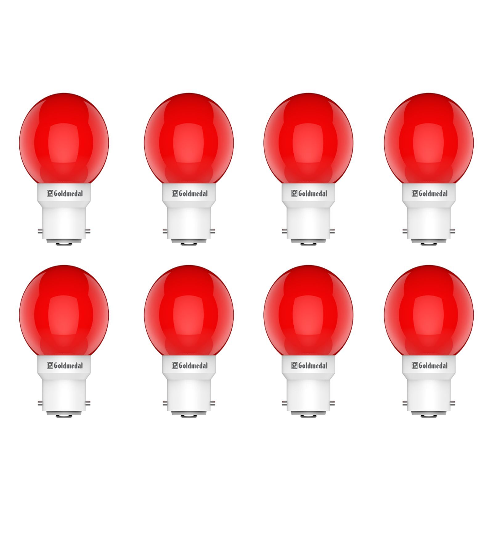 0.5 W Round B22 Night Bulb (Red, Pack of 8)